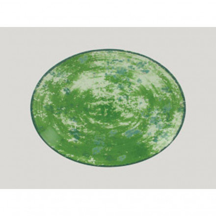 Тарелка RAK Porcelain Peppery овальная плоская 36*27 см, зеленый цвет 81220629