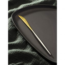 Нож столовый 22 см &quot;Фолк&quot; цвет золото, серебряная ручка   7892827