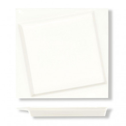 Тарелка 26,3*26,3 см квадратная смещенное дно белая фарфор P.L. Proff Cuisine [6] 99000075