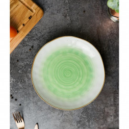 Салатник 450 мл d 21,5 см h3,8 см зеленый фарфор &quot;The Sun Eco&quot; P.L. Proff Cuisine [6]