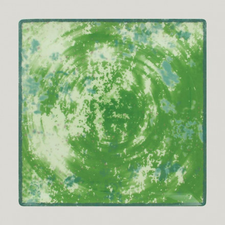 Тарелка RAK Porcelain Peppery квадратная 27*27 см, h 2,6 см, зеленый цвет 81220620